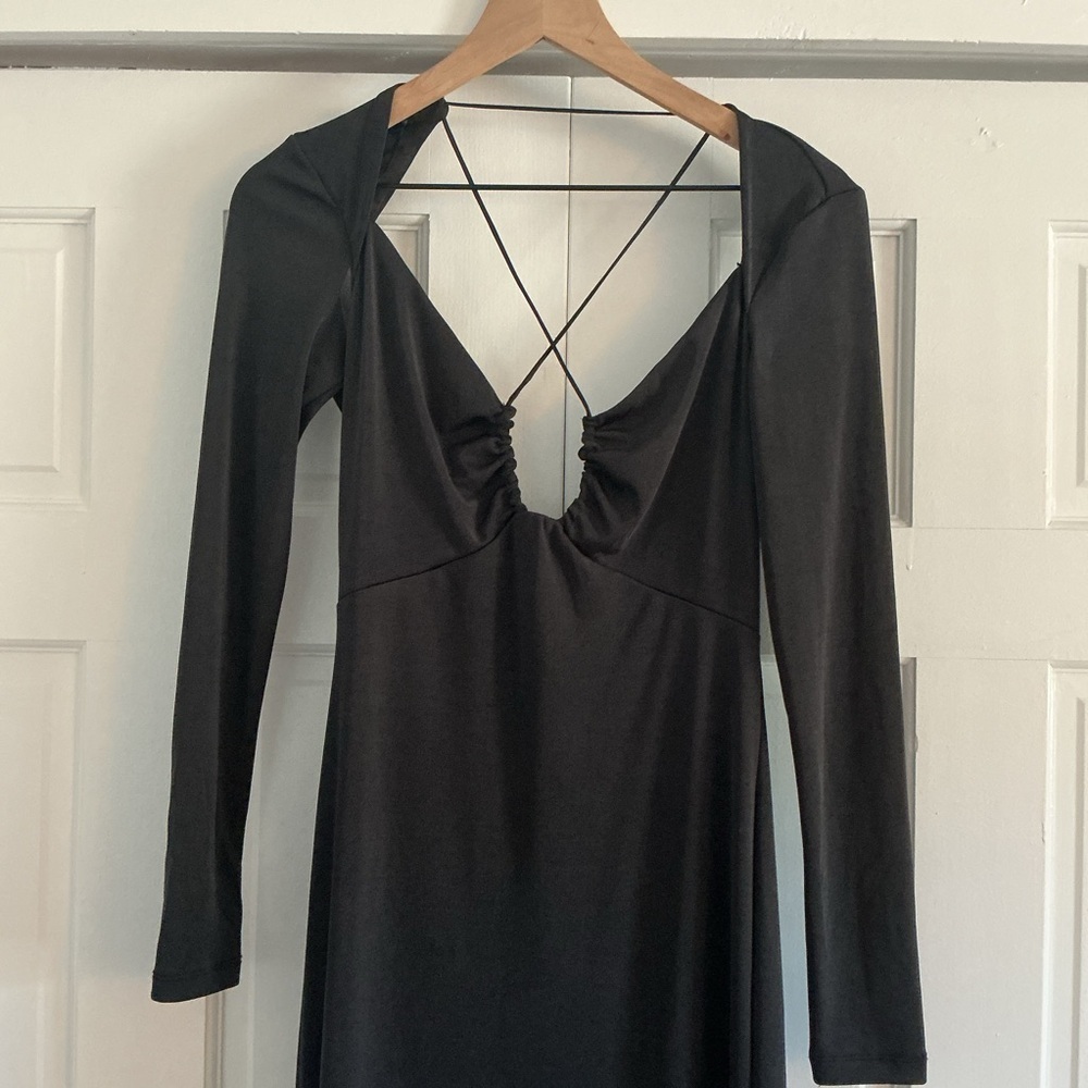 Jason Wu Black Strappy Slinky Dress Size Small Whimsigoth Witchy Dark Romantic - Picture 3 of 8